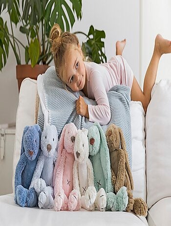 Peluche Lapin Richie rose clair 38 cm