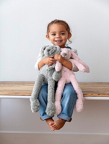 Peluche Lapin Richie rose clair 38 cm