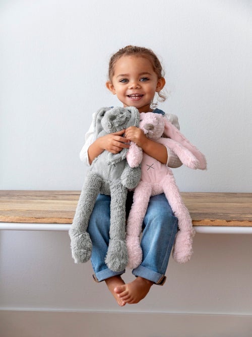 Peluche Lapin Richie rose clair 38 cm - Kiabi