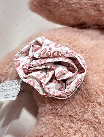 Peluche lapin rose poudré 25 cm