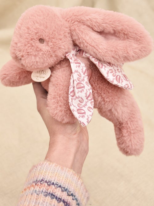 Peluche lapin rose poudré 25 cm - Kiabi