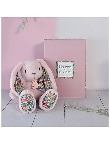 Peluche Lapin Rose tendre 25 cm