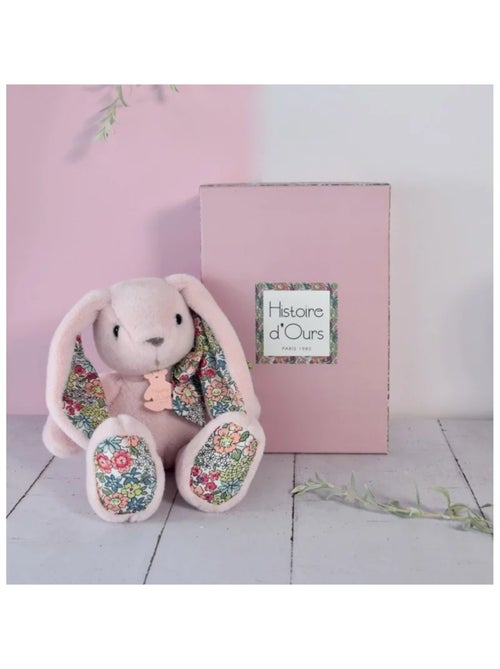 Peluche Lapin Rose tendre 25 cm - Kiabi
