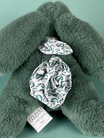 Peluche lapin vert sauge 25 cm