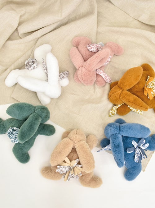 Peluche lapin vert sauge 25 cm - Kiabi