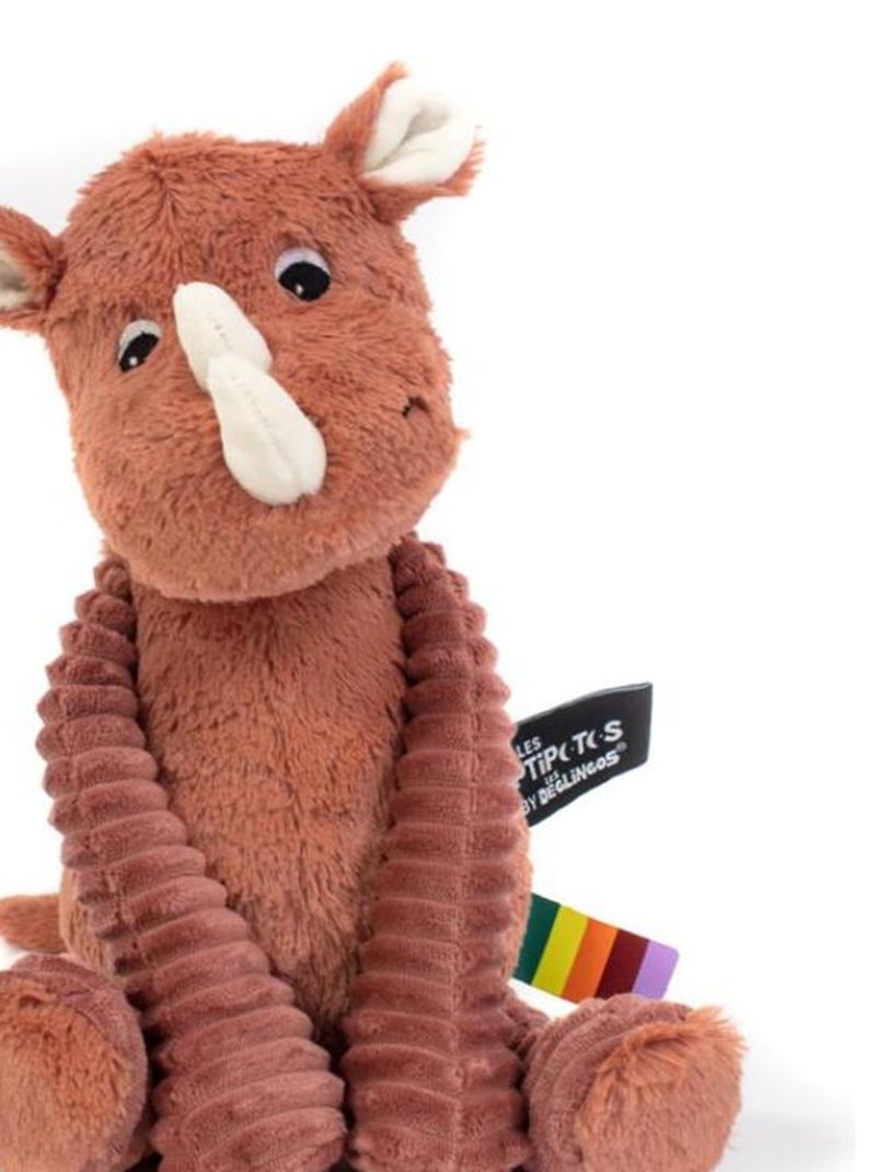 Peluche Les Ptipotos Grobisou le rhinocéros terracotta (26 cm) Rouge - Kiabi