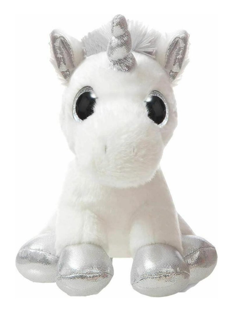 Peluche Licorne argente 18cm Blanc - Kiabi