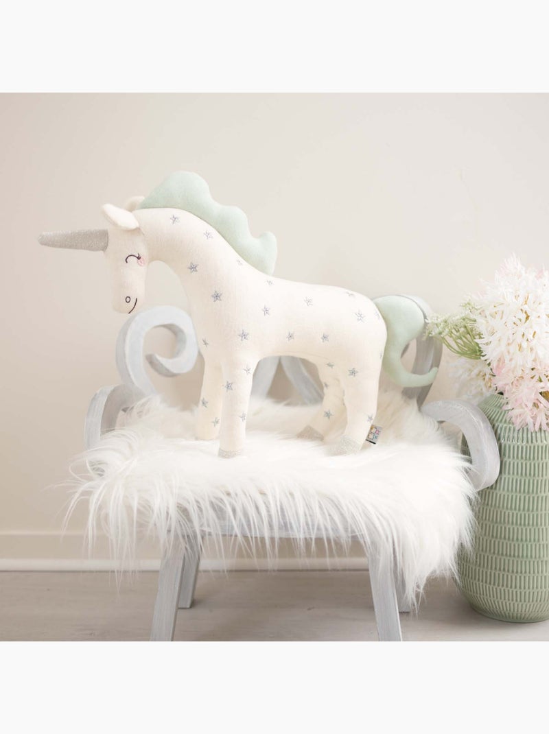 Peluche licorne en coton tricoté SEVIRA KIDS Ecru - Kiabi