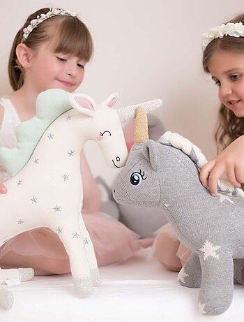 Peluche Licorne en Tricot de Coton 100% Naturel SEVIRA KIDS