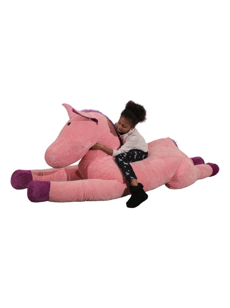 Peluche Licorne Géante 220 cm - Câlins Réconfortants - Bananair Rose - Kiabi