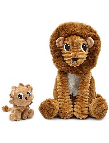 Peluche lion papa et son bébé