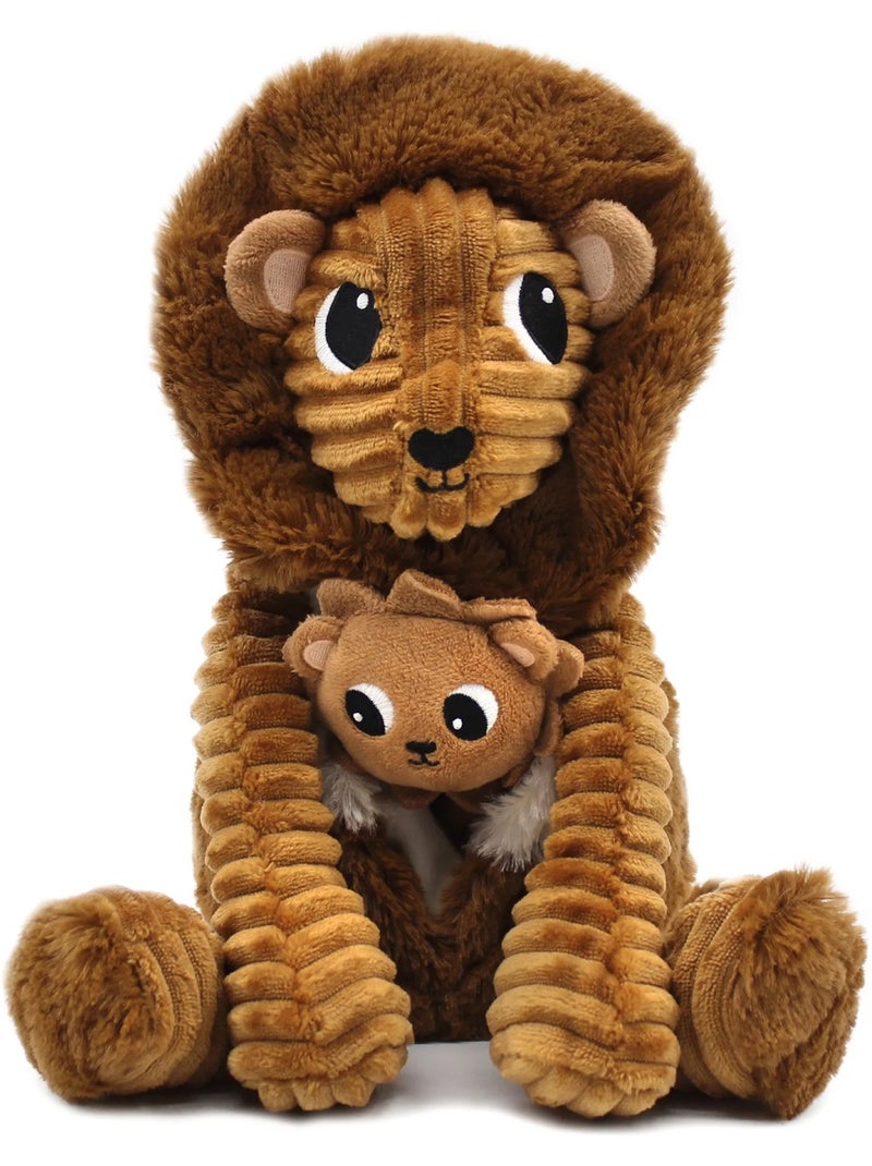 Peluche lion papa et son bébé Marron - Kiabi