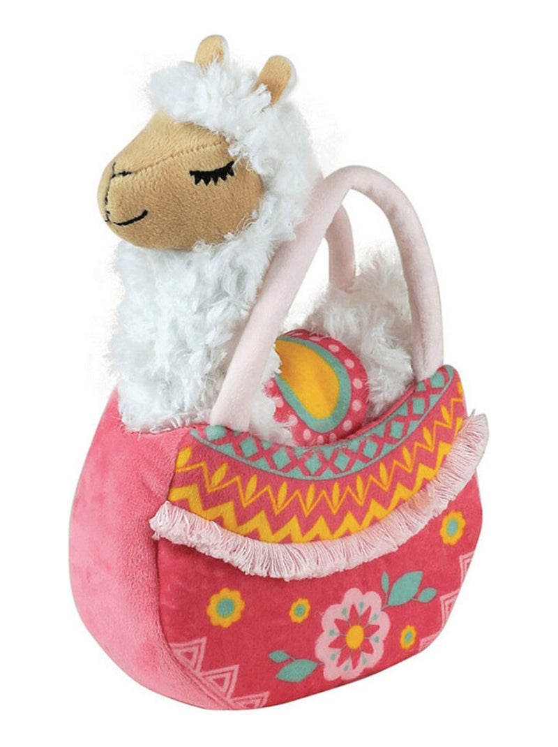 Peluche Lola le Lama avec sac multicolore - H24cm Multicolore - Kiabi