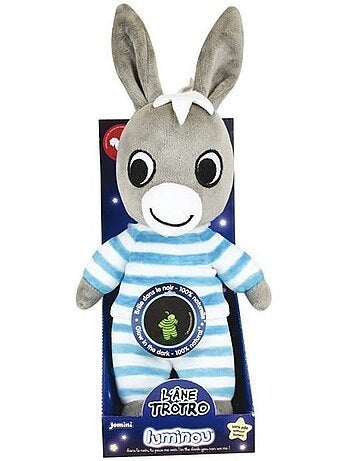 Peluche lumineuse naturelle trotro - jemini - 25 cm - fonctionne sans pile