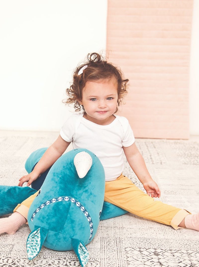 Peluche Marius le rhino 50 cm Bleu - Kiabi