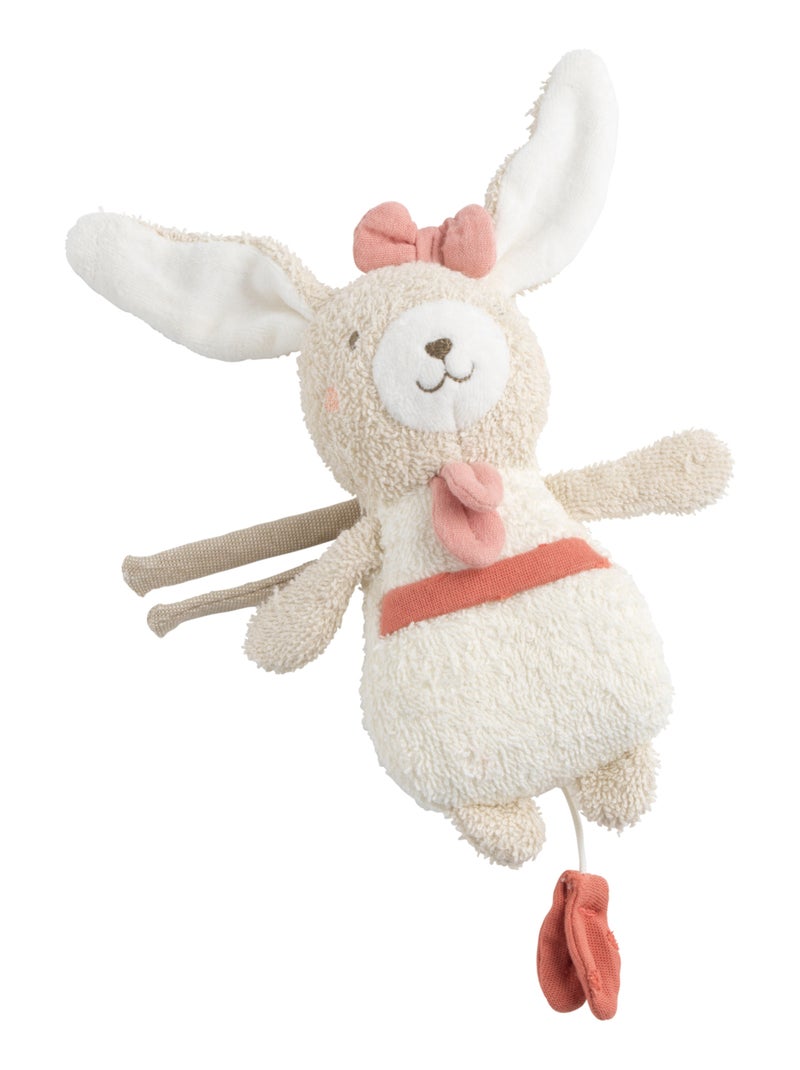 Peluche mini musical en bouclette coton bio - Beige - Kiabi