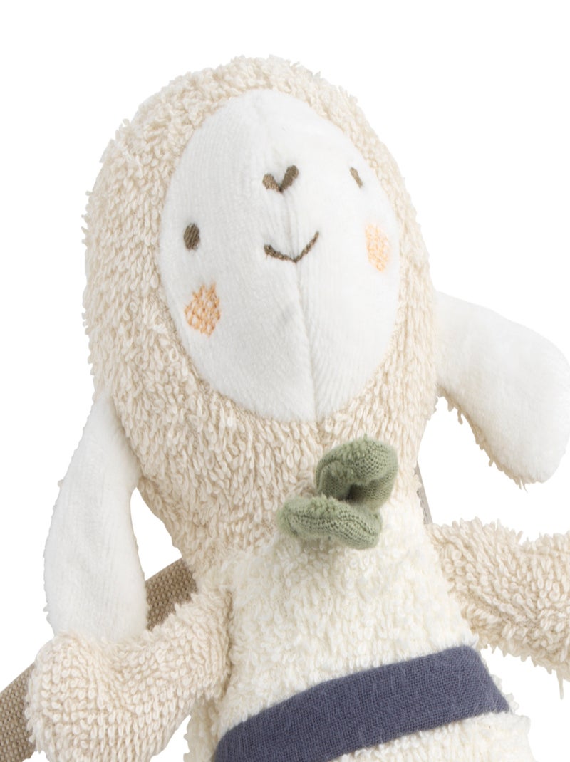 Peluche mini musical en bouclette coton bio - SAUTHON Noir Beige Bleu - Kiabi
