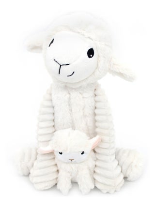Peluche mouton maman et son bébé blanc