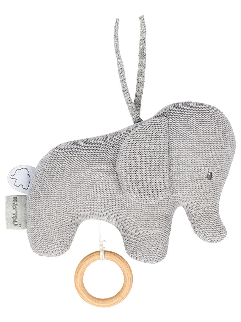 Peluche musicale à suspendre en tricot Tembo l'éléphant (21 cm) - Gris -  Kiabi - 24.95€