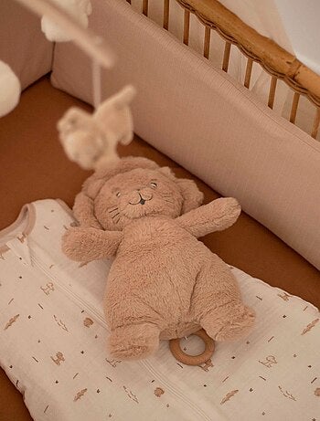 Peluche musicale bébé Léo le lion