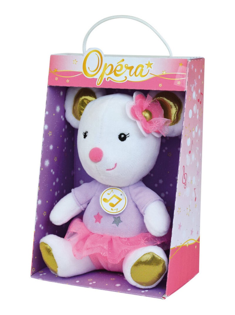 Peluche Musicale Opéra Souris Blanche - 18 cm Multicolore - Kiabi