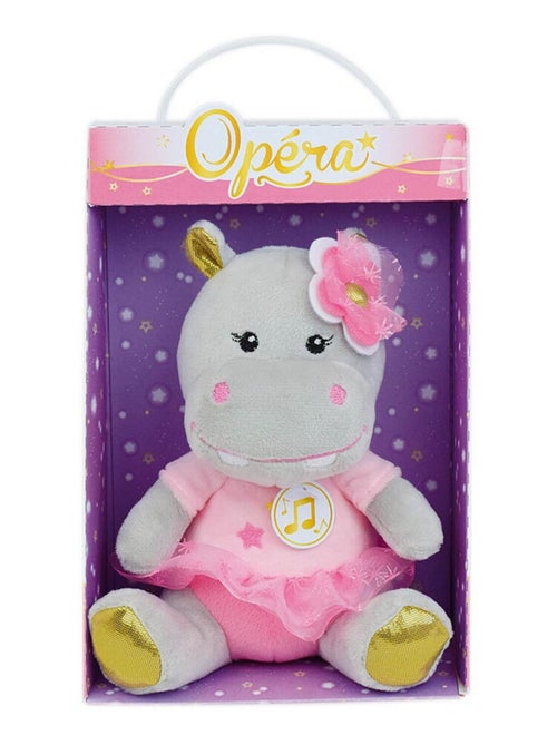 Peluche Musicale Opéra Un Hippopotame Avec Une Robe Rose - 18 cm - Kiabi
