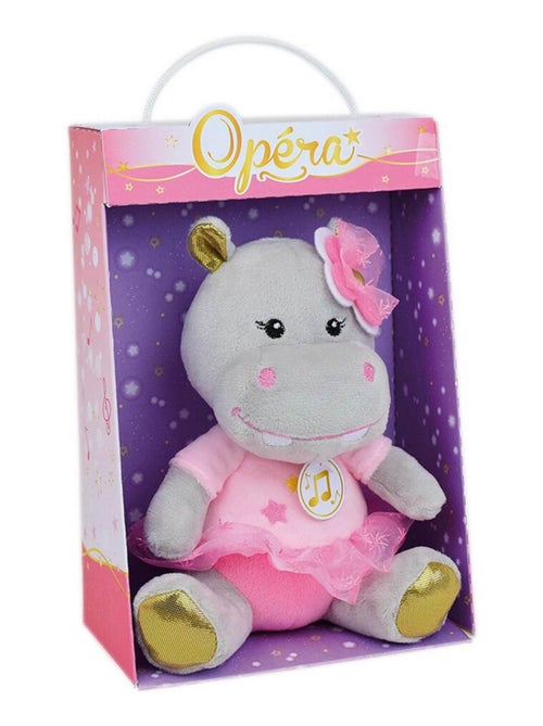 Peluche Musicale Opéra Un Hippopotame Avec Une Robe Rose - 18 cm - Kiabi