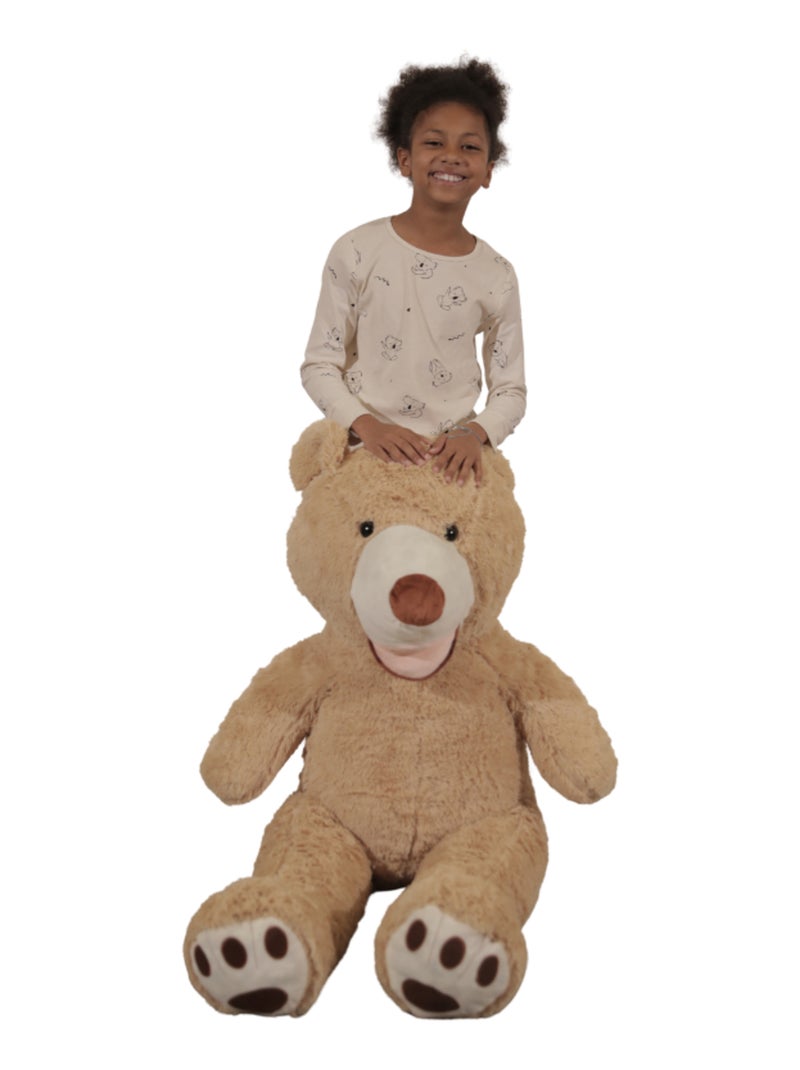 Peluche Nounours Géant 130 cm - Doux et Moelleux - Câlins Réconfortants - Bananair Beige - Kiabi