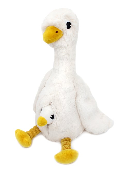 Peluche oie maman et son bébé blanc - Kiabi