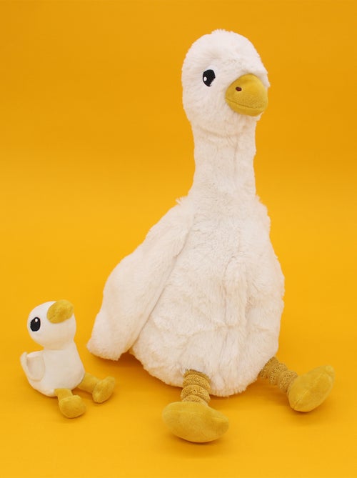 Peluche oie maman et son bébé blanc - Kiabi