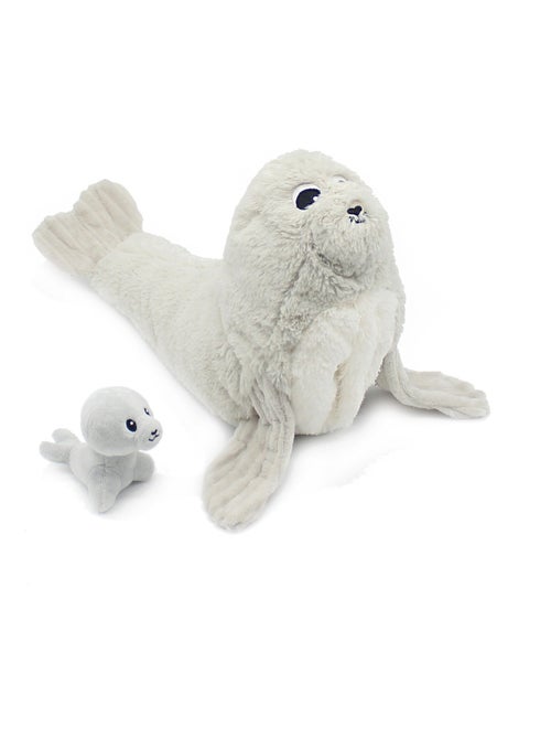 Peluche otarie maman et son bébé gris - Kiabi