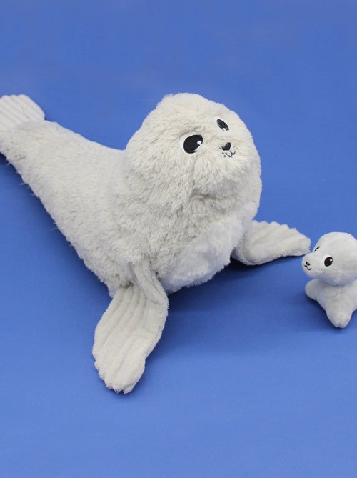Peluche otarie maman et son bébé gris - Kiabi