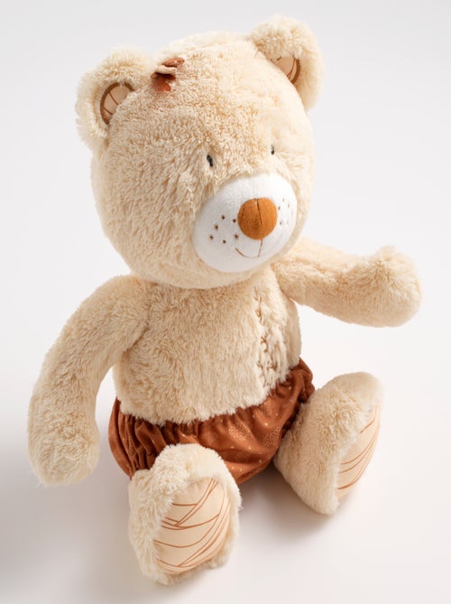 Peluche ours avec détails brodés - - Kiabi