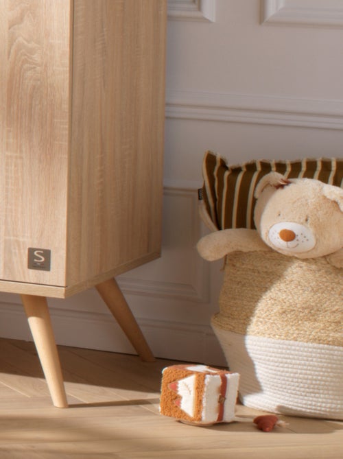 Peluche ours avec détails brodés - - Kiabi