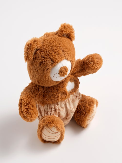 Peluche ours avec détails brodés - - Kiabi