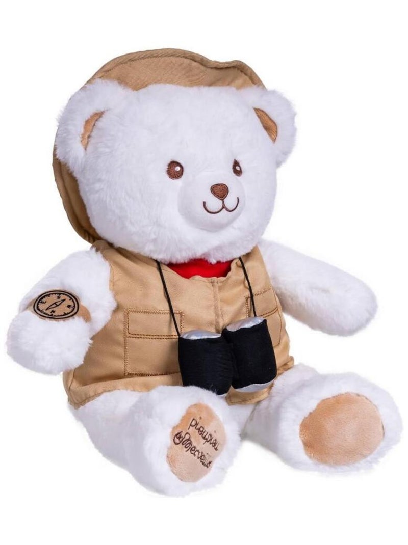 Peluche Ours Aventurier - Gaston Aventurier Blanc Beige - Kiabi