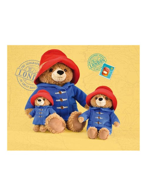 Peluche ours Paddington chapeau rouge et duffel-coat bleu - Haut 45 cm - Kiabi