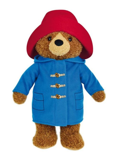 Peluche ours Paddington chapeau rouge et duffel-coat bleu - Haut 45 cm - Kiabi