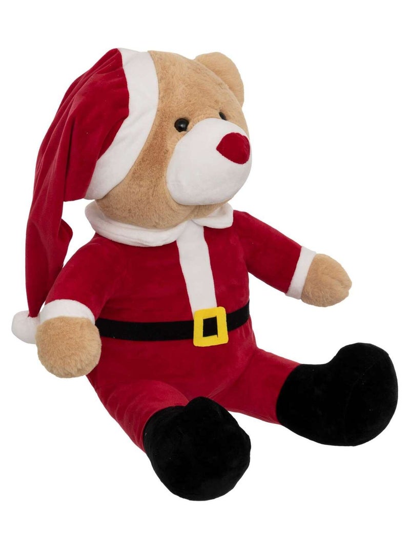 Peluche ours père Noël Rouge - Kiabi