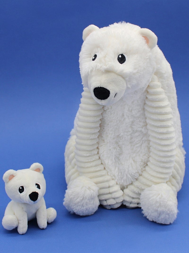 Peluche ours polaire maman et son bébé blanc Blanc - Kiabi