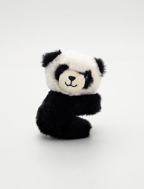 Baby'Nat - Mon P'tit panda Doudou plat noir 25 cm