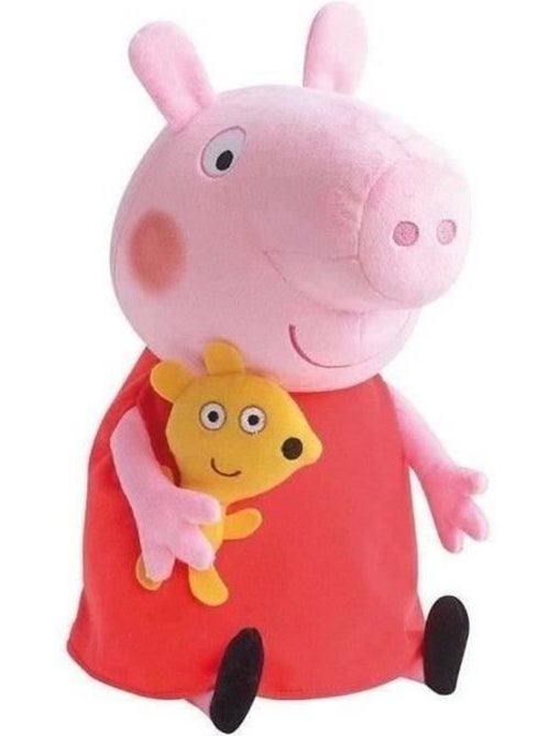 Peluche peppa pig - jemini - 37cm - rose, rouge et jaune - pour bébé - Kiabi