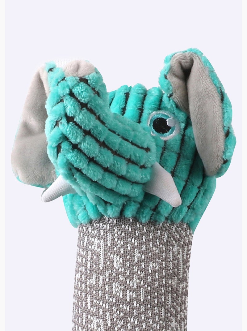 Peluche poignée corde forme tête animal Vert - Kiabi