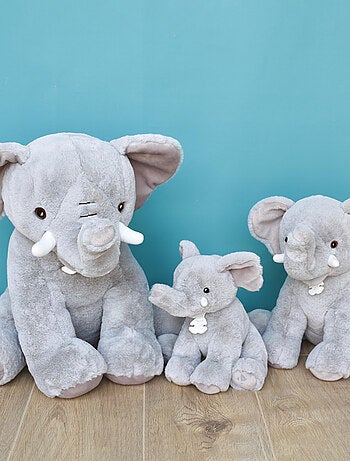 Peluche polyester collection DANS LA SAVANE gris Eléphant