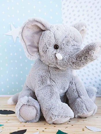 Peluche polyester collection DANS LA SAVANE gris Eléphant