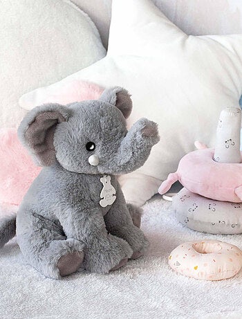 Peluche polyester collection DANS LA SAVANE gris Eléphant