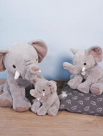 Peluche polyester collection DANS LA SAVANE gris Eléphant