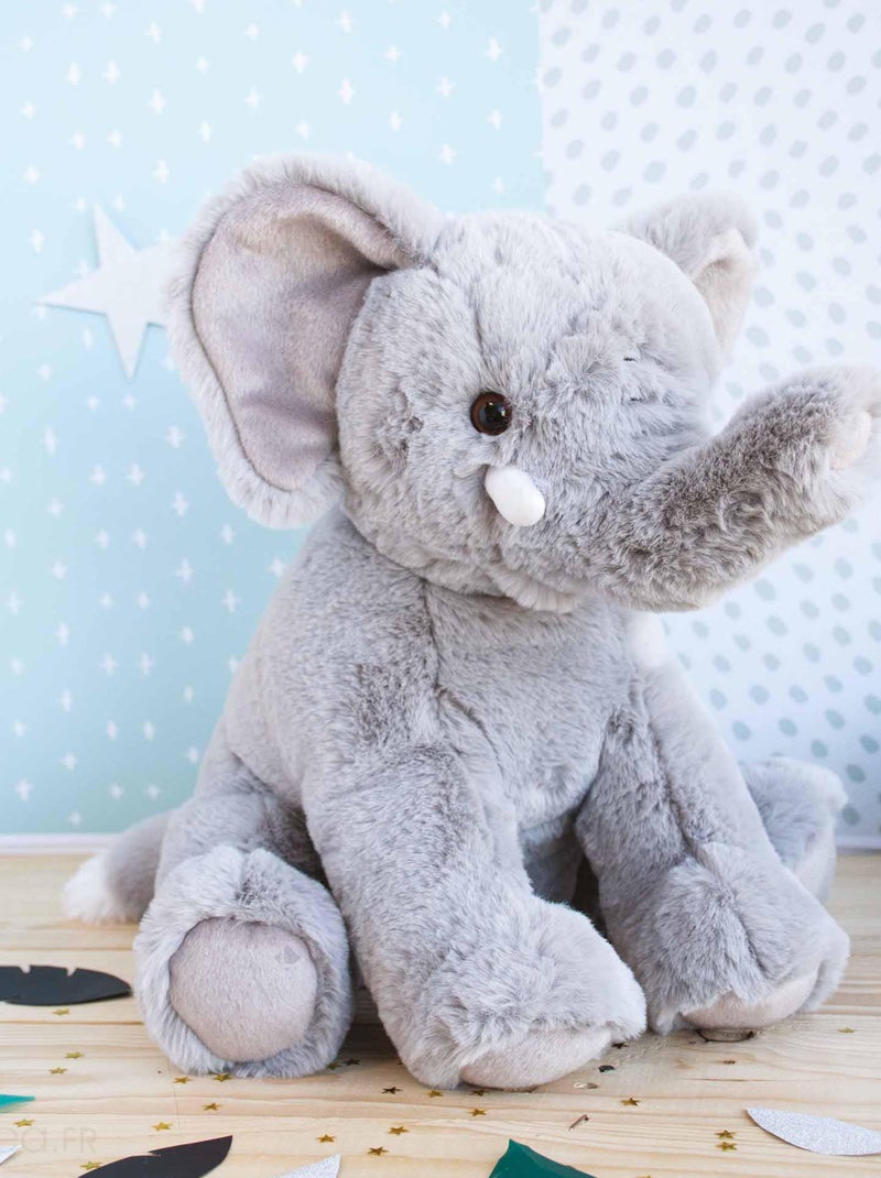 Peluche polyester collection DANS LA SAVANE gris Eléphant Gris - Kiabi