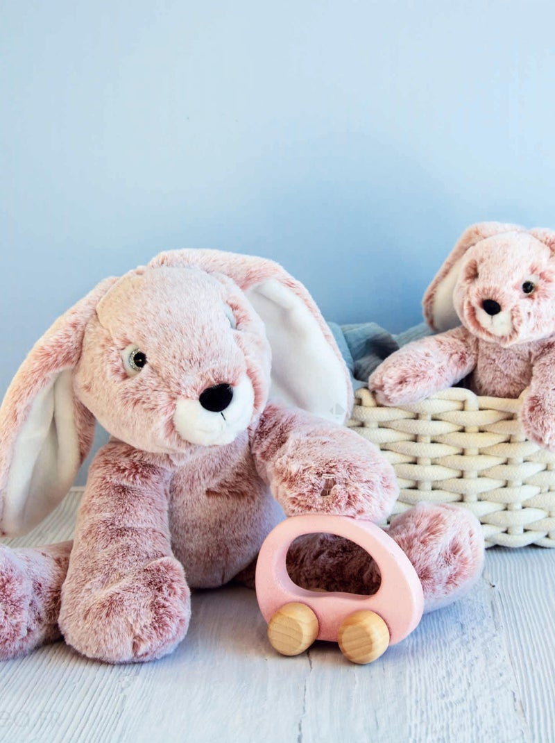 Peluche polyester collection SWEETY MOUSSE Lapin Rose - Kiabi