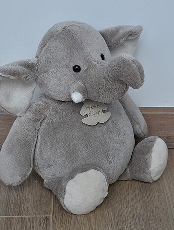 Peluche polyester collection TERRE SAUVAGE Eléphant